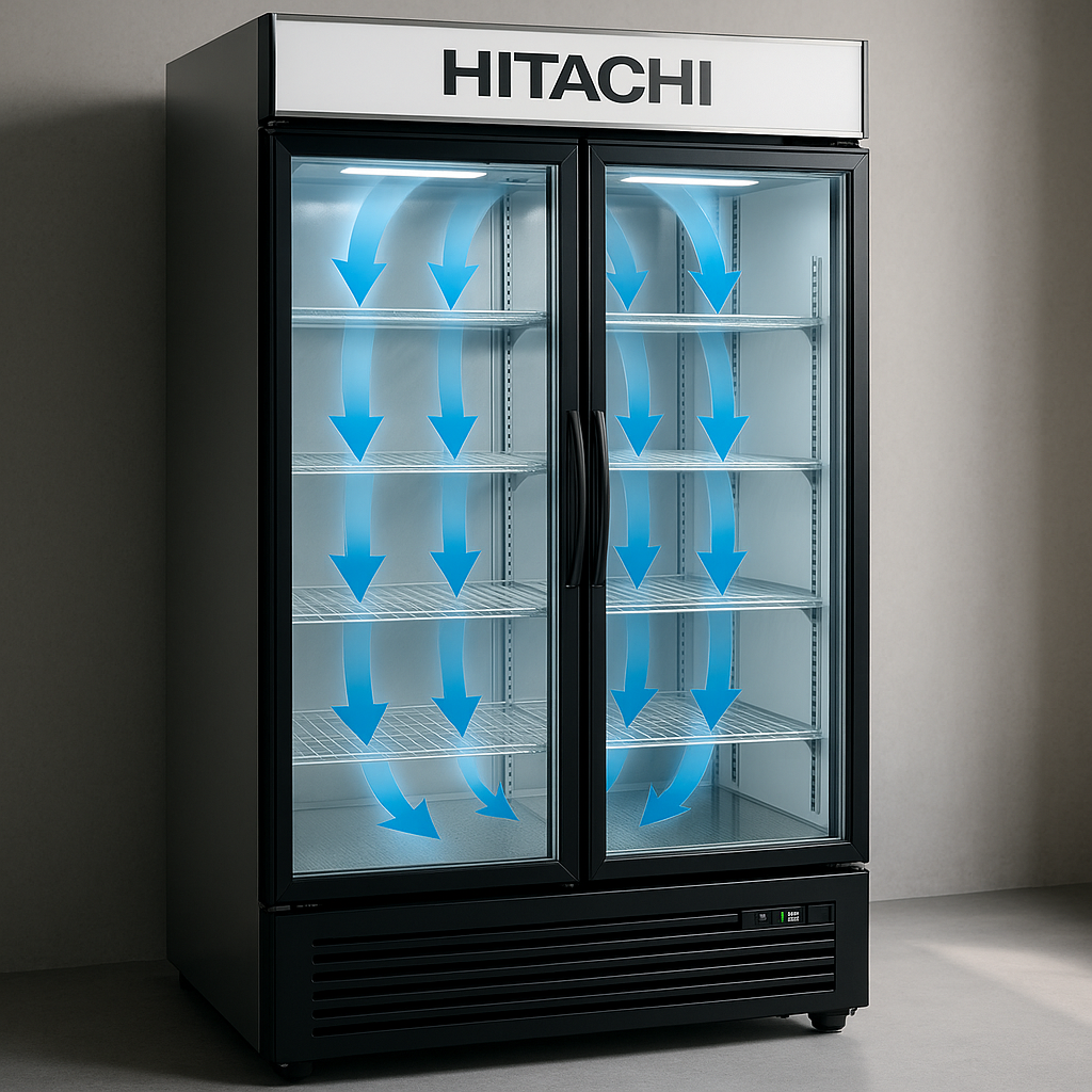 سیستم خنک‌کنندگی یخچال ویترینی هیتاچی