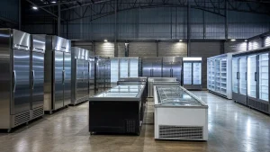 فروش یخچال صنعتی در رشت با طراحی ایستاده و ویترینی
