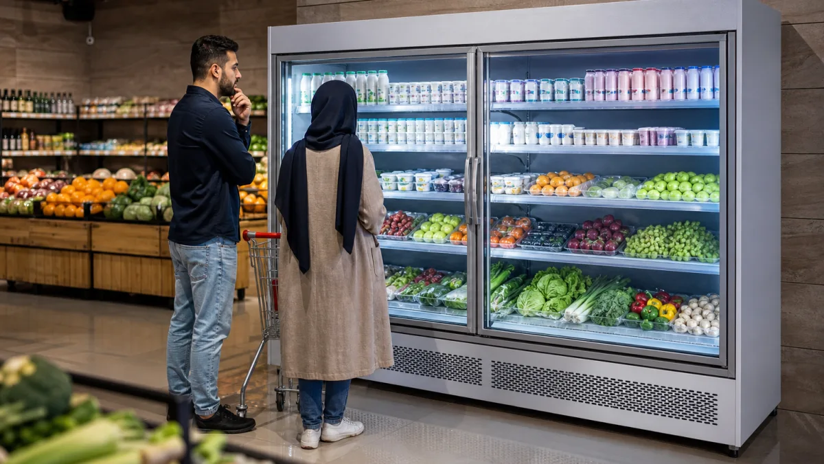 ظرفیت بالای یخچال ویترینی ۲ متری